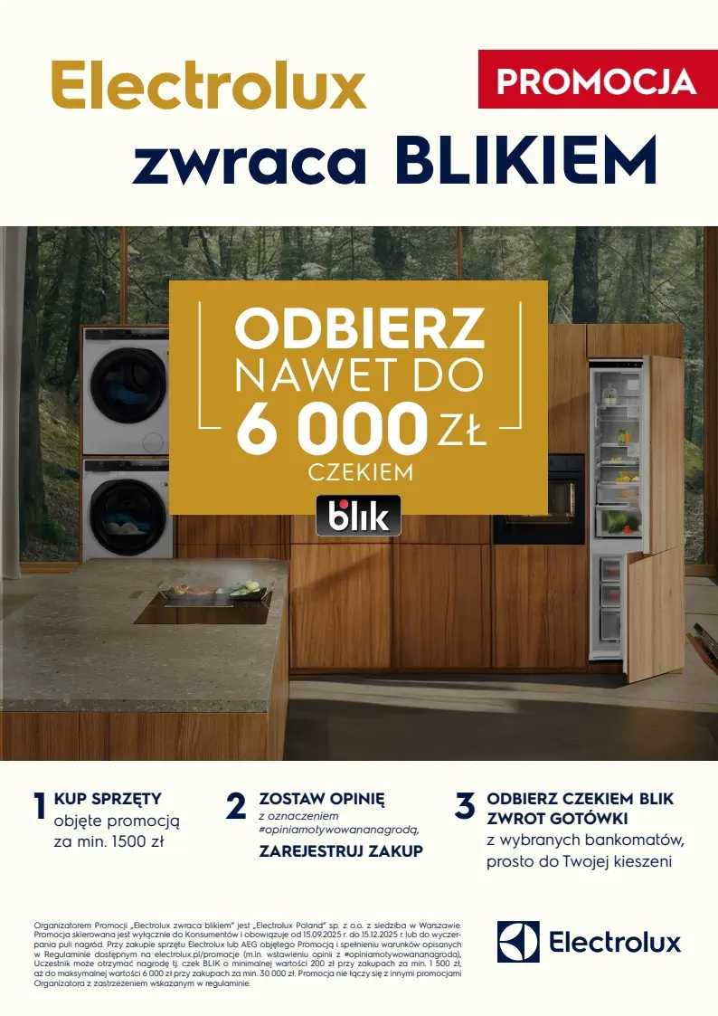 plakat promocyjny Electrolux zwraca Blikiem